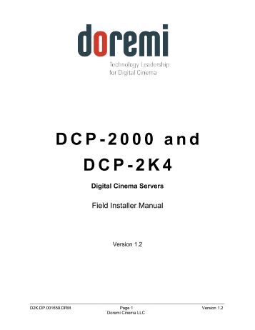 Doremi dcp 2000 user manual