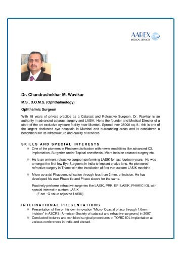 Dr. Chandrashekhar M. Wavikar - Surgery in India