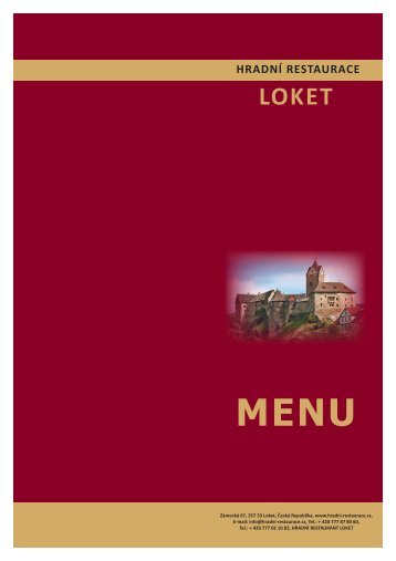 меню в PDF. - Hradní restaurace, Loket