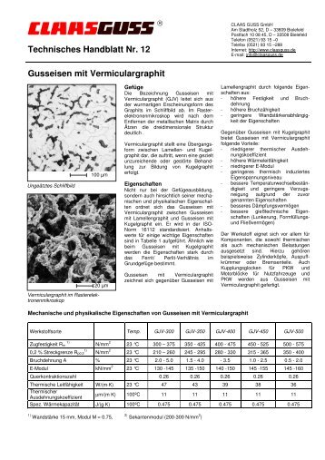 Technisches Handblatt Nr. 12 - CLAAS GUSS GmbH