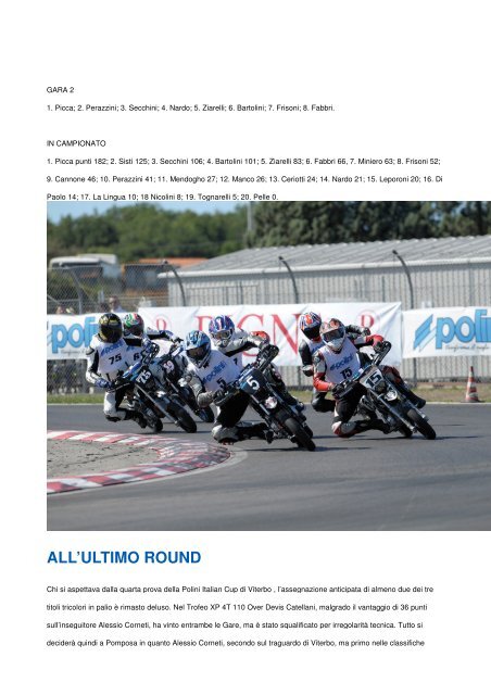 cronaca e immagini 4^ prova a Viterbo pdf - Moto Club Bergamo