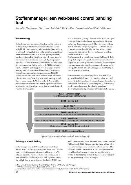 Stoffenmanager: een web-based control banding tool - Nederlandse ...