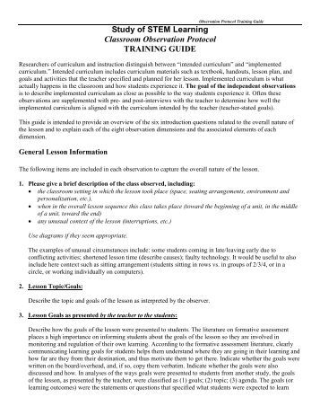 Essay on observation in a classroom