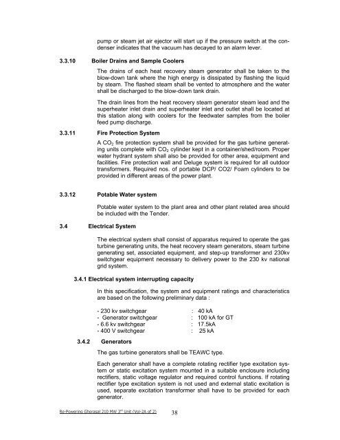 Tender Document for Repowering Project of Ghorasal 3rd Unit - BPDB