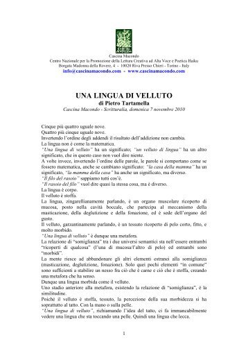 UNA LINGUA DI VELLUTO - Cascina Macondo