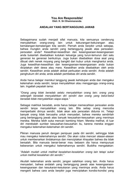 are u respos-Andalah yang bertanggung jawab.pdf - Ven Dr K Sri ...