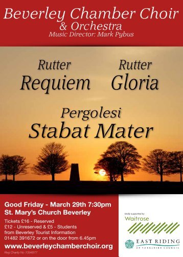 Stabat Mater Requiem Gloria - Beverley Chamber Choir