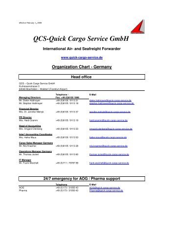 QCS-Quick Cargo Service GmbH - Air Sea Worldwide Logistics Ltd.