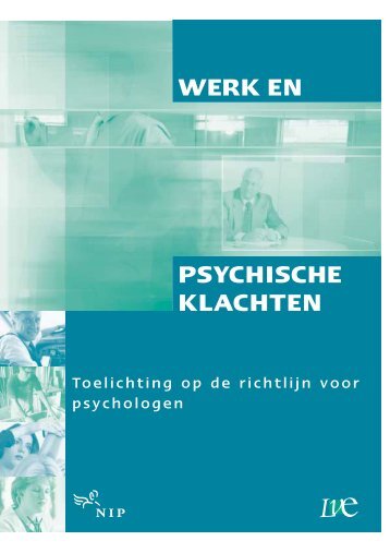 Toelichting Richtlijn Werk en Psychische Klachten - NIP