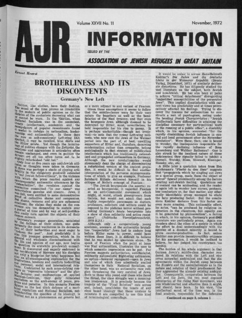 INFORMATION - The Association of Jewish Refugees
