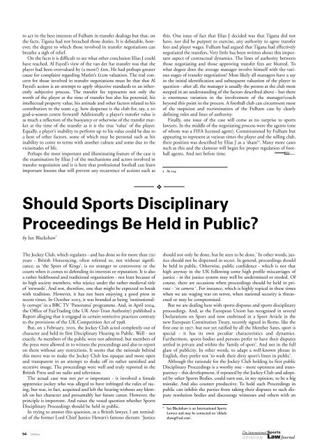 The International Sports Law Journal 2005, No. 3-4 - Asser Institute