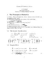 1 The Principles of Relativity - Smoot Group Cosmology