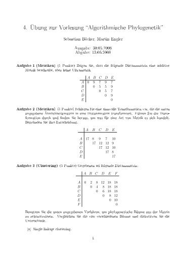 4. Ãbung zur Vorlesung Algorithmische Phylogenetik