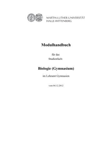 Modulhandbuch LAG - Fachbereich Biologie der Uni Halle-Wittenberg