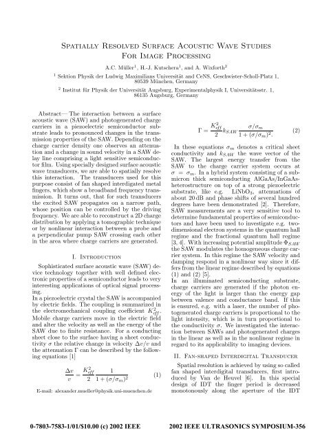 Spatially Resolved Surface Acoustic Wave Studies For Image ...