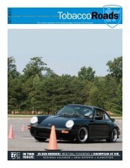 TobaccoRoads - Carolinas Region Porsche Club of America (PCA)