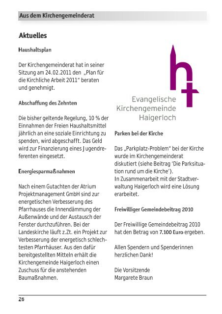 Gemeindebrief Ostern 2011 - Evangelische Kirchengemeinde ...