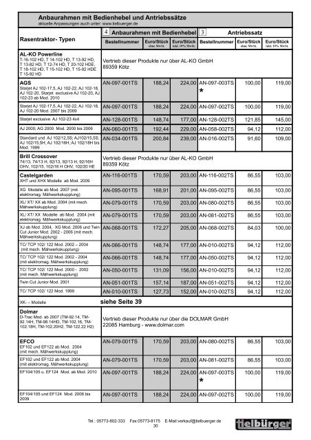 Preisliste Nr. 11 - AGRAVIS Technik Ahaus-Borken GmbH