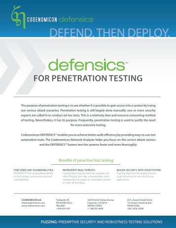 defensics for penetration testers - Codenomicon