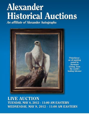 Alexander Historical Auctions Alexander ... - Alexander Autographs