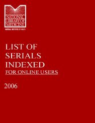 LIST OF SERIALS INDEXED - Library