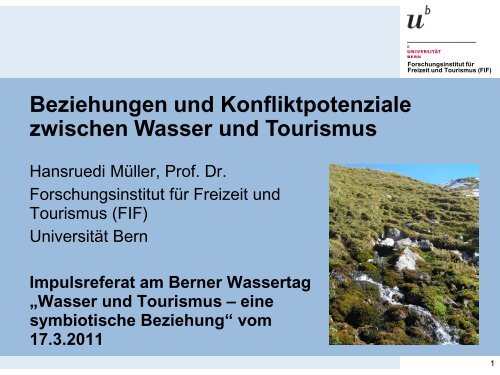 Beziehungen und Konfliktpotenziale zwischen Wasser und Tourismus