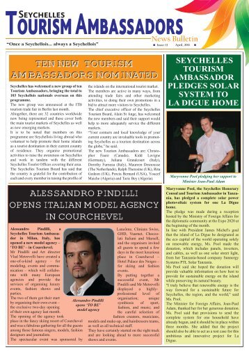 Tourism Ambassadors - Newsletter PG1 - Seychelles Tourism Board