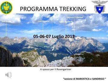 PROGRAMMA TREKKING - CAI Marostica e Sandrigo