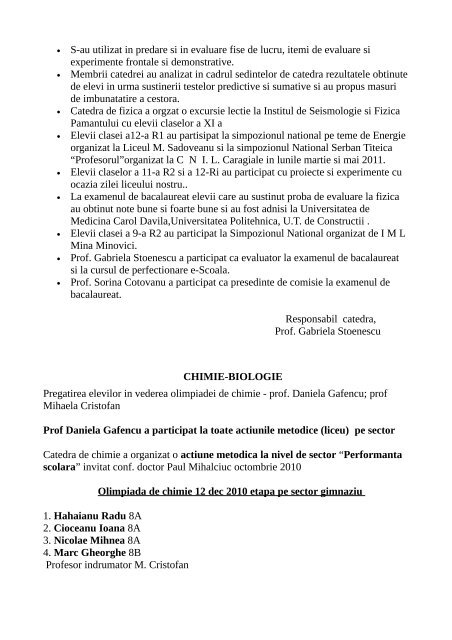 Raport de activitate.pdf - Colegiul NaÈional Bilingv "George CoÈbuc"