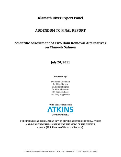 ADDENDUM FINAL Report (redline version) - PBS&J - Atkins