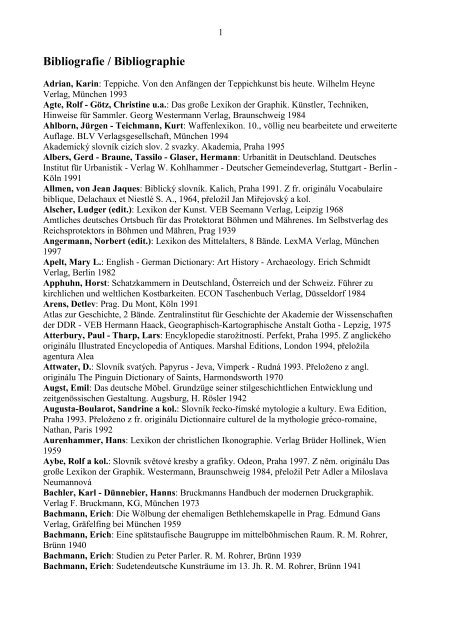 Bibliografie Bibliographie