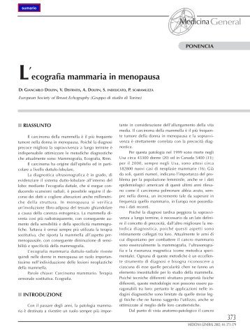 L' ecografia mammaria in menopausa - Revista Medicina General y ...