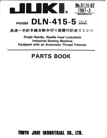 Parts book for Juki DLN-415-5