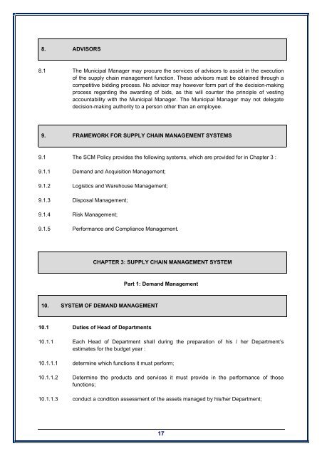 to download the PDF on the Supply Chain ... - Mangaung.co.za