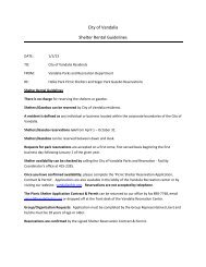 City of Vandalia Shelter Rental Guidelines - Vandalia, Ohio