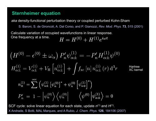 Sternheimer equation - TDDFT.org