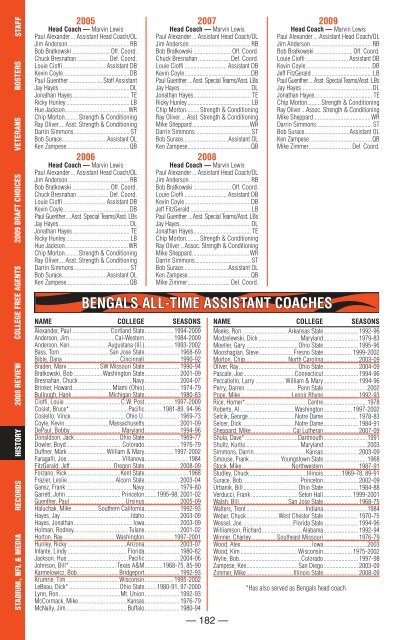 Cincinnati Bengals 2009 Media Guide.indb - Bengals Home