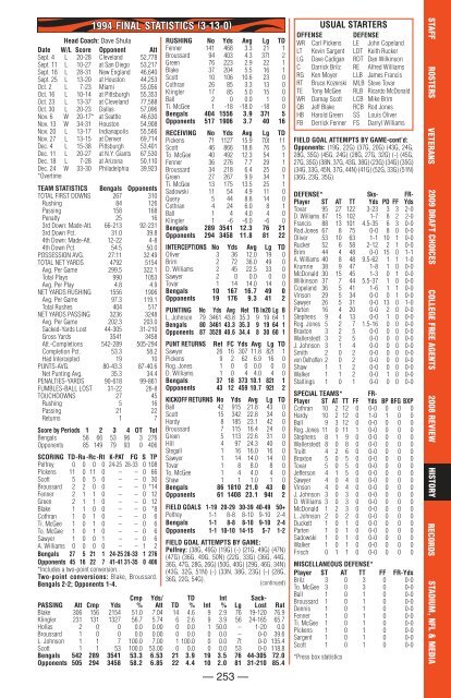 Cincinnati Bengals 2009 Media Guide.indb - Bengals Home