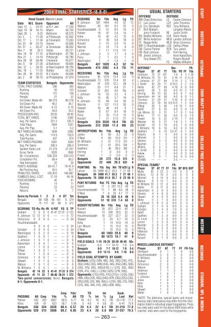 Cincinnati Bengals 2009 Media Guide.indb - Bengals Home