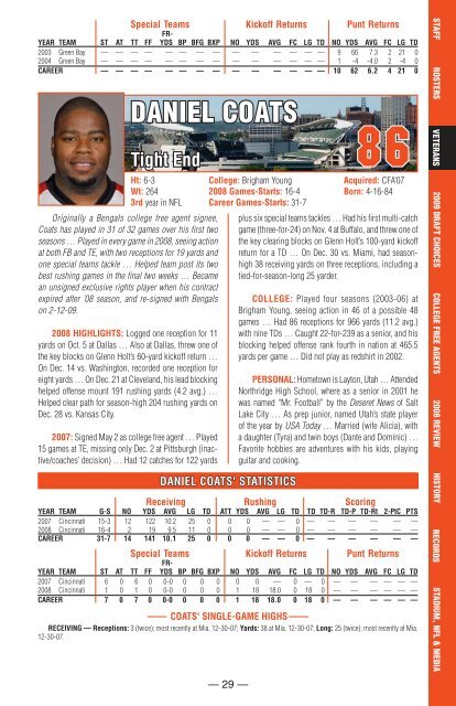 Cincinnati Bengals 2009 Media Guide.indb - Bengals Home