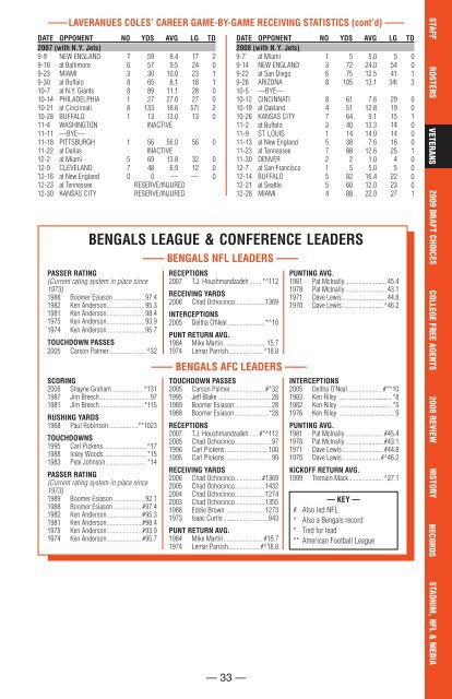 Cincinnati Bengals 2009 Media Guide.indb - Bengals Home