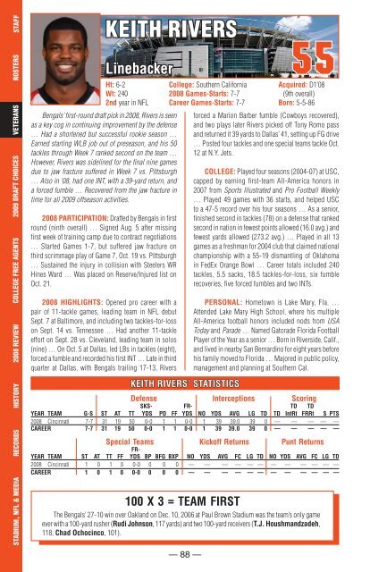 Cincinnati Bengals 2009 Media Guide.indb - Bengals Home