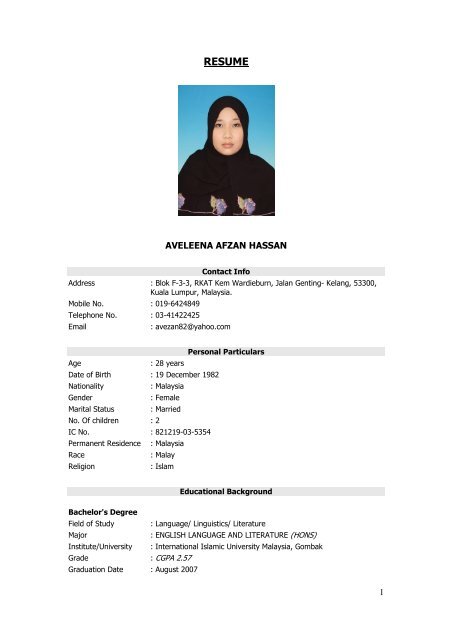 CV - Universiti Pertahanan Nasional Malaysia (UPNM)