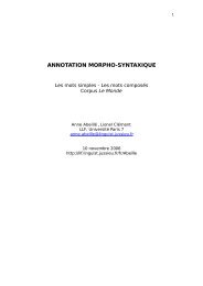 ANNOTATION MORPHO-SYNTAXIQUE