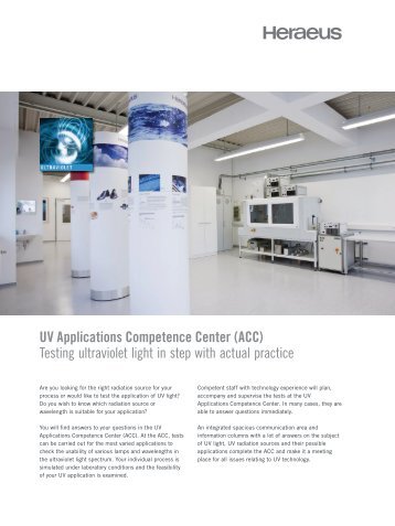 UV Applications Competence Center (ACC ... - Heraeus Noblelight