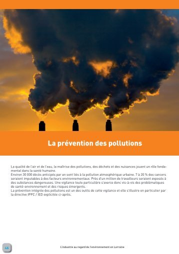 La prÃ©vention des pollutions - Webissimo