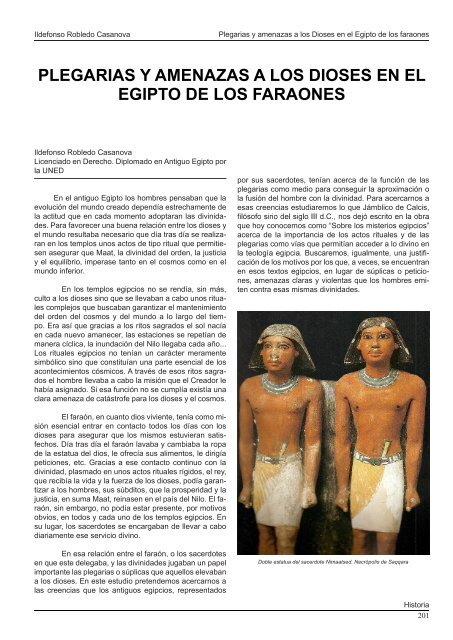 plegarias y amenazas a los dioses en el egipto de los faraones