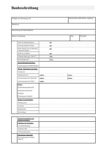 Bauen - Baubeschreibung - KDO-KIM