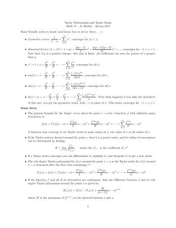 Taylor Series handout