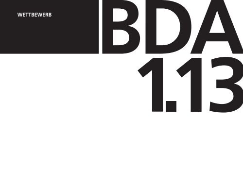 BDA Informationen 1.13 - Bund Deutscher Architekten BDA